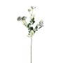 Artificial flower branch Wild rose FOSETTA, Eco Collection, grey-light blue, 28"/70cm, Ø1.2"-2"/3-5cm