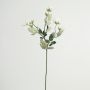 Artificial flower branch Wild rose FOSETTA, Eco Collection, white-purple, 28"/70cm, Ø1.2"-2"/3-5cm