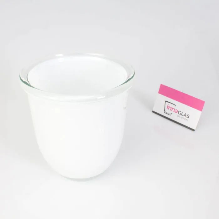 INNA-Glas Vase/orchid pot FYNN 6/15cm Ø 5.3/13.5cm mini vase/candle glass white