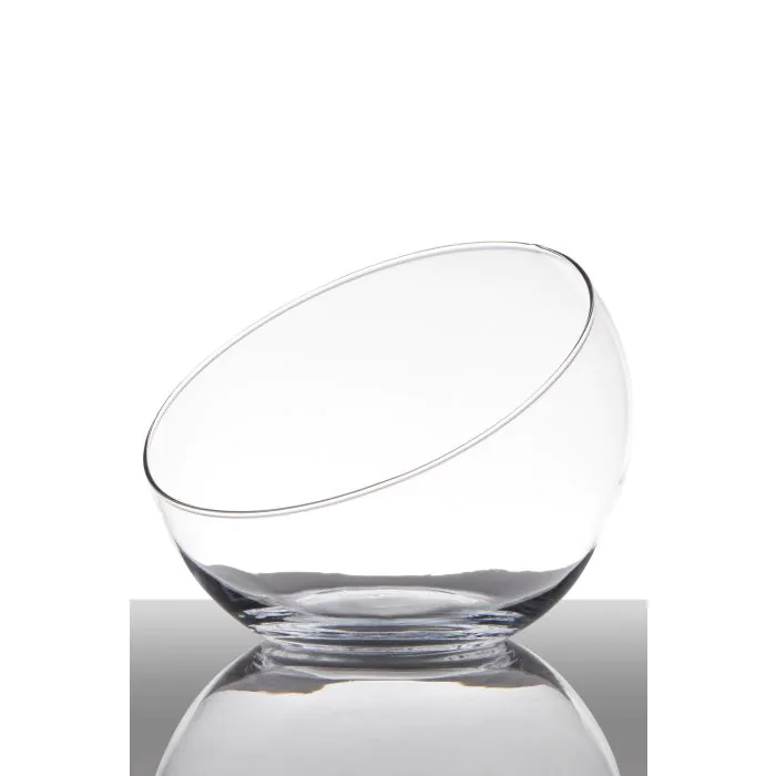Ø6"/15cm 7"/17cm Clear Glass globe vase / Sweets jar Oblique bowl vase NELLY 