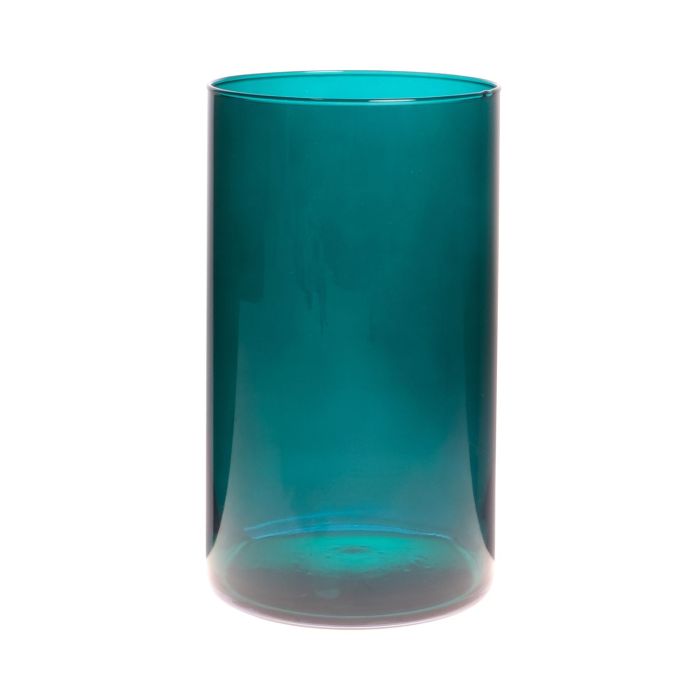 Glass cylinder vase SANYA EARTH, cyan blueclear, 30cm, Ø16cm