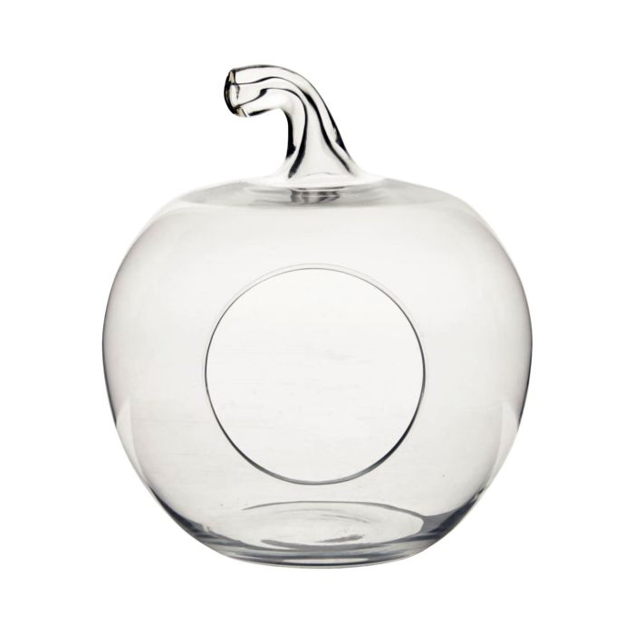 Glass terrarium TISOA in apple shape, clear, 9"/23cm, Ø 8"/21cm