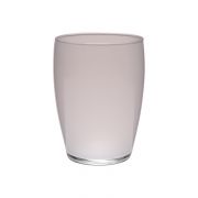 Round glass vase HENRY, frosted transparent, 8"/20 cm, Ø 5.5"/14 cm