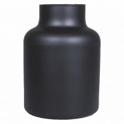 Glass flower vase SIARA, black-matt, 8"/20 cm, Ø 6"/15 cm