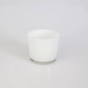 Small storm lantern / glass vase ALENA, white, 3.3" / 8,5cm, Ø3.9" / 10cm