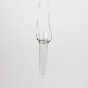 Narrow vase/ glass tube MILO with wire, clear glass, 4.3" / 11,5cm, Ø0.8" / 2cm