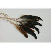 Hanging feathers HUBERTA, 3 items, brown, 6,7'' / 15-20cm 