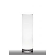 Floor vase of glass SANYA EARTH, cylinder/round, clear, 20"/50cm, Ø6"/15cm