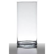 Floor vase of glass SANYA EARTH, cylinder/round, clear, 12"/30cm, Ø4.7"/12cm