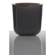 Tealight holder NICK, cylinder/round, dark grey, 3"/7,5cm, Ø3"/7,5cm