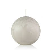 Ball candle / Christmas candle ANASTASIA, ice effect, grey, Ø4"/10cm, 46h - Made in Germany