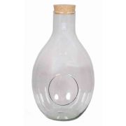 Terrarium bottle made of glass VINELLA with cork lid, clear, 19"/48,5cm, Ø12"/30cm
