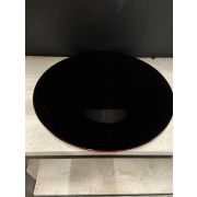 Flat decorative plastic plate LALINA, dark red, 2,5cm, Ø40cm