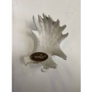 Decorative elk antler bowl WIBE, plastic, handmade, white, 22x17x10cm