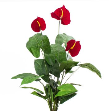 Plastic anthurium CALVINA on spike, red, 31"/80cm, 4.7"x6.3"/12x16cm
