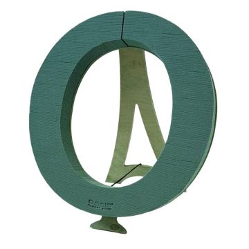 OASIS Wet florist sponge Letter O MELBA, Bioline wooden base, wooden stand, green, 16"x15"x2"/40x37x5cm