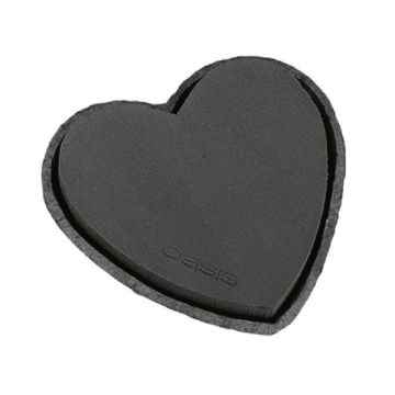 OASIS Black Ideal Wet florist sponge Heart IVANIE, Biolit recycled paper tray, black, 13"x13"x2.2"/34x33x5,5cm