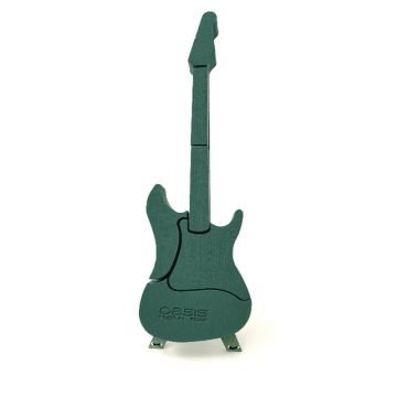 OASIS Wet florist sponge Electric guitar FELIPPE, Bioline wooden base, wooden stand, green, 31"x10"x2.4"/80x25x6cm