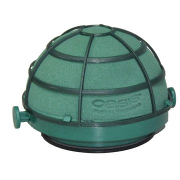 OASIS Wet florist sponge SERAPIO for car cavalcade, wedding decoration, plastic base, mesh, with suction cup, green, 2.6"/6,5cm, Ø4.5"/11,5cm