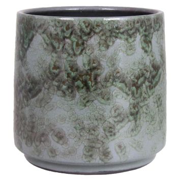 Ceramic plant pot CAPUA, green-grey, 6.3"/16 cm, Ø 7"/18 cm