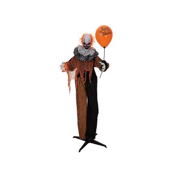 Halloween decorative figurine horror clown MAMORUN, balloon, movement and sound function, LEDs, 80x40x170cm