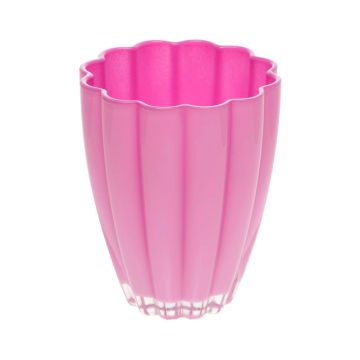 Table vase BEA made of glass, pink, 7"/17cm, Ø5.5"/14cm