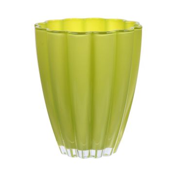 Table vase BEA made of glass, apple-green, 7"/17cm, Ø5.5"/14cm