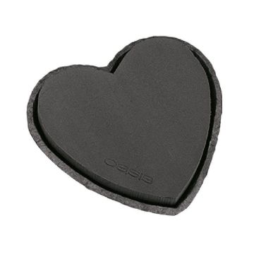 OASIS Black Ideal Wet florist sponge Heart IVANIE, Biolit recycled paper tray, black, 7"x7"x1.6"/17x17x4cm