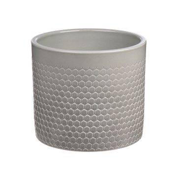 Flower pot CINZIA, ceramic, dot pattern, jade green, 4.8"/12,3cm, Ø5.3"/13,5cm