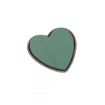 OASIS Wet florist sponge Heart CHECO, Biolit recycled paper tray, green, 7"x7"x1.6"/17x17x4cm