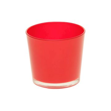 Maxi tea light glass ALENA, red, 3.5"/9cm, Ø4"/10cm