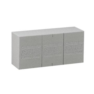OASIS Florist sponge Brick DEJAN for artificial flowers, with cutting lines, grey, 9"x4.3"x3"/23x11x7,5cm