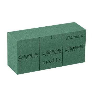 OASIS Standard Maxlife Wet florist sponge Brick ANJEL with cutting lines, green, 9"x4.3"x3"/23x11x7,5cm