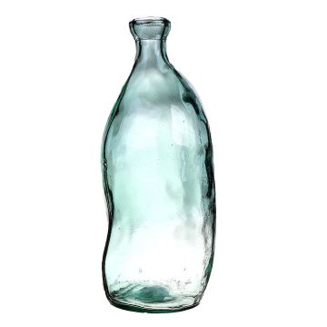 Unshaped decorative bottle WINNY made of glass, recycled, clear-blue, 14"/35cm, Ø5.7"/14,5cm