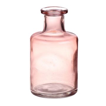 Bottle vase BARTOLOMEA made of glass, pink-clear, 4.6"/11,8cm, Ø2.7"/6,8cm