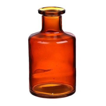 Bottle vase BARTOLOMEA made of glass, orange-brown-clear, 4.6"/11,8cm, Ø2.7"/6,8cm