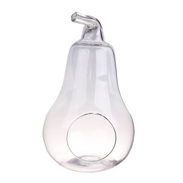 Terrarium glass YVIE in pear shape, clear, 14"/36,5cm, Ø8"/21cm