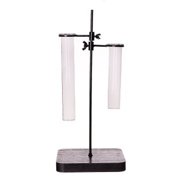 Small flower vases AUDREY with stand, clear-black, 16x16x35cm