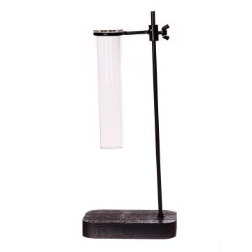 Small flower vase AUDREY with stand, clear-black, 12x8x28cm