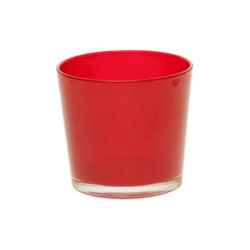 Maxi tea light glass ALENA, wine red, 3.5"/9cm, Ø4"/10cm