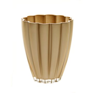 Table vase BEA made of glass, metallic gold, 7"/17cm, Ø5.5"/14cm