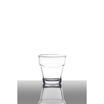 Glass tea light holder SARABI, transparent, 2.6"/6,5 cm, Ø 2.6"/6,5 cm