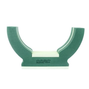 OASIS Wet florist sponge DINETA with urn placement area, funeral floristry, polystyrene rigid foam bottom, green, 22"x4.7"x13"/57x12x32cm