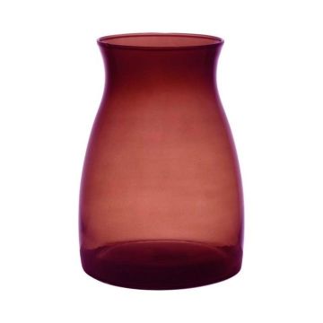 Glass flower vase MAISIE, red-transparent, 8"/20 cm, Ø 5.5"/14 cm