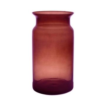 Glass flower vase HANNA EARTH, red-transparent, 11.6"/29,5 cm, Ø 6"/15 cm