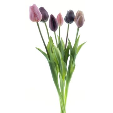 False tulip bouquet LONA, mauve-violet, 18"/45cm, Ø8"/20cm