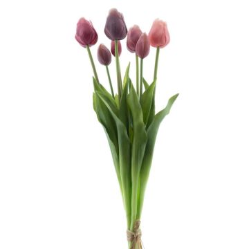 False tulip bouquet LONA, pink-mauve, 18"/45cm, Ø8"/20cm