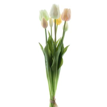 False tulip bouquet LONA, yellow-cream-green, 18"/45cm, Ø8"/20cm
