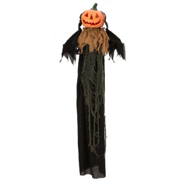 Halloween decorative figurine pumpkin ghost VOLMAR, movement and sound function, LEDs, 115cm