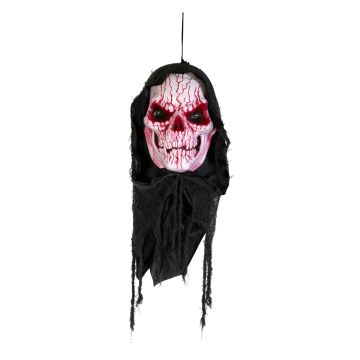 Decorative Halloween blood skull FRANKY, hanging, sound function, LED, 80cm